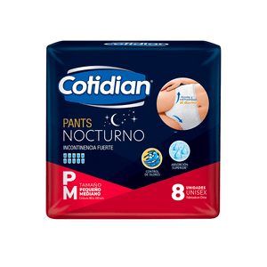 PANTS NOCTURNOS ADULTO P/M 8 UN.
