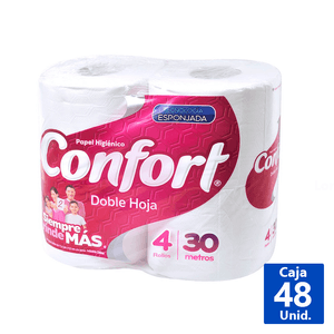 PAPEL HIGIÉNICO DOBLE HOJA 30 M 4R.