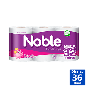 PAPEL HIGIÉNICO DOBLE HOJA 32 M 6R