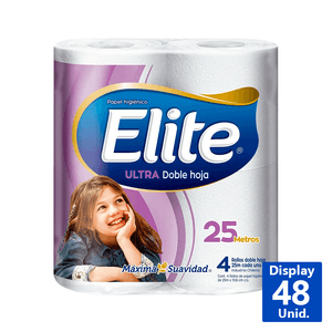 PAPEL HIGIÉNICO DOBLE HOJA ELITE 25 M 4R