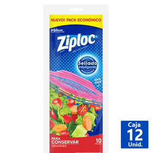 BOLSA ZIPLOC GRANDE 26X27,9CM 10 UN