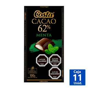 CHOCOLATE 62% CACAO MENTA 100 G