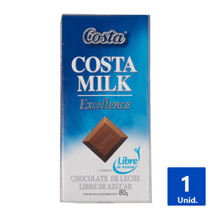 CHOCOLATE COSTAMILK SIN AZÚCAR 80 G