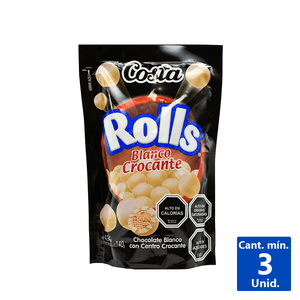 CHOCOLATE ROLLS BLANCO COSTA 140 G