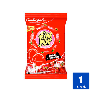 CHUPETE PIN POP FRESA 24UN DE 17 G