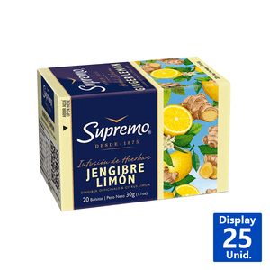 HIERBA SUPREMO JENGIBRE LIMÓN 20 BOLSITA