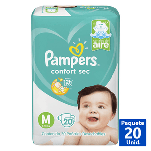 PAÑALES CONFORT SEC M 20 UN.