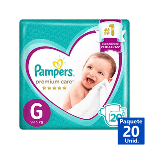 PAÑALES PAMPERS PREMIUM CARE G 20 UN