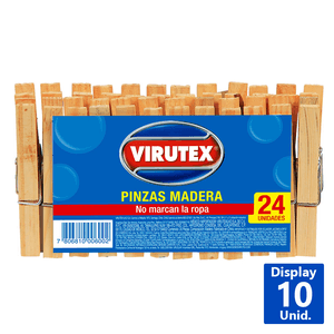 PINZAS PARA ROPA MADERA 24 UN.