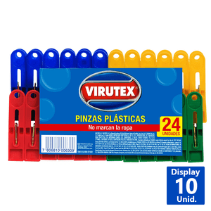 PINZAS PARA ROPA PLÁSTICAS 24 UN.