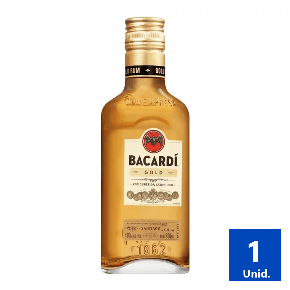RON BACARDI ORO PETACA 40° 200 ML - Dimak Online
