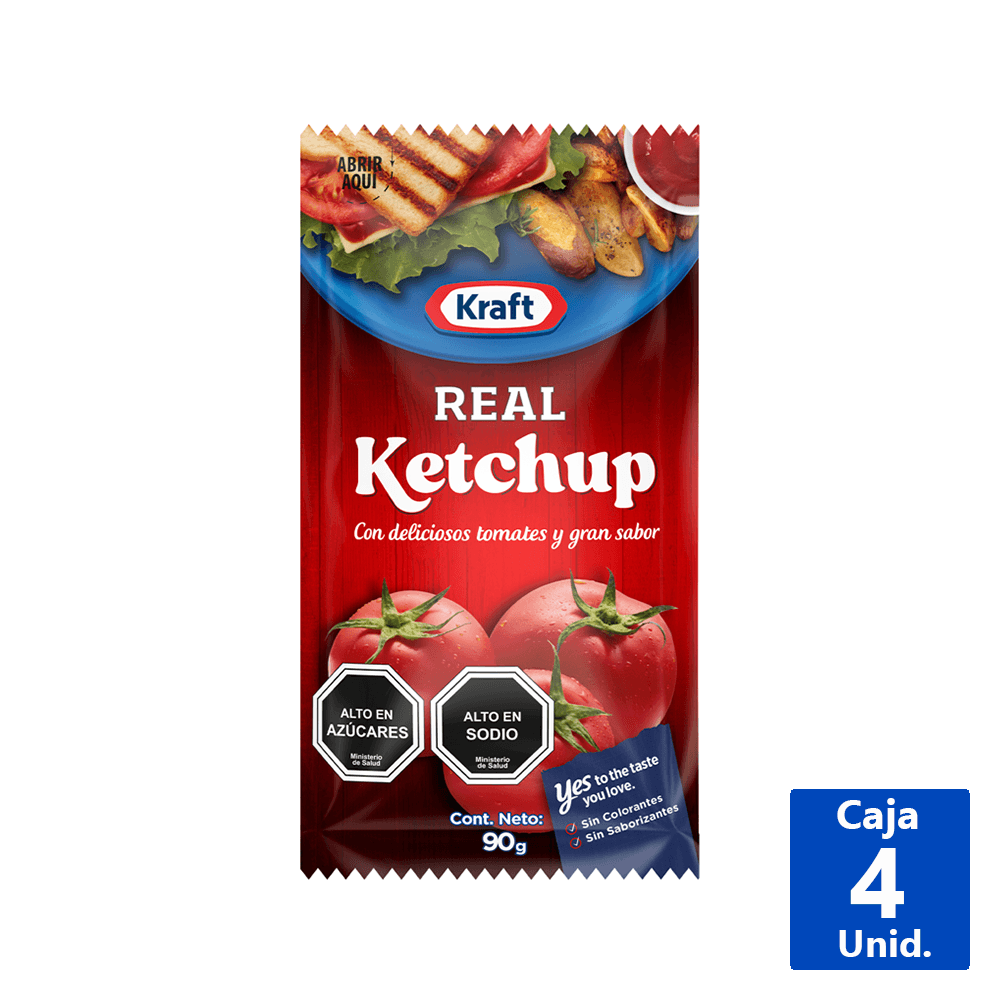 KETCHUP KRAFT SACHET 18UN 90 G - Dimak Online