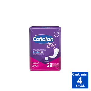 COTIDIAN LADY TOALLA SUPER S/A 28UN