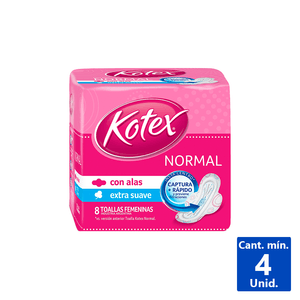 TOALLAS HIGIÉNICAS NORMAL C/A KOTEX 8 UN