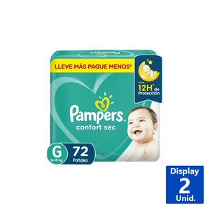 PAÑALES CONFORT SEC G 72 UN.