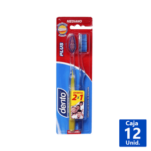 CEPILLO DENTAL PLUS MEDIO 2 UN.
