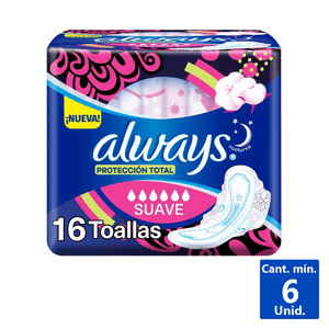 TOALLA HIGIÉNICA SUAVE NOCHE C/A 16UN