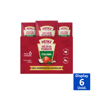 SALSA DE TOMATE ITALIANA HEINZ 6UN 200 G