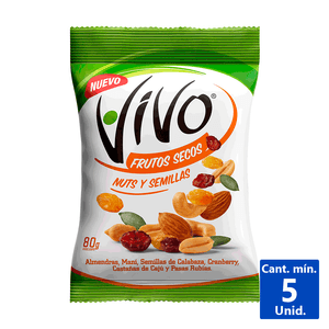 FRUTOS SECOS NUTS Y SEMILLAS VIVO 80 G