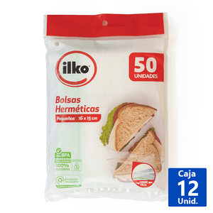 BOLSA HERMÉTICA PEQUEÑA 16X15CM 50UN