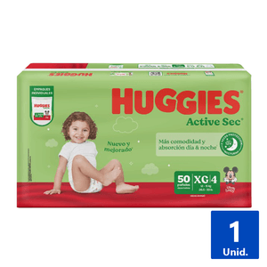 PAÑALES ACTIVE SEC INDIVIDUAL XG 50 UN