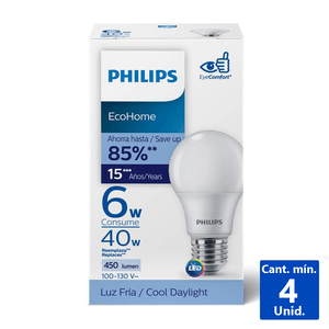 AMPOLLETA ECOHOME LED L/C 6W E27 1UN