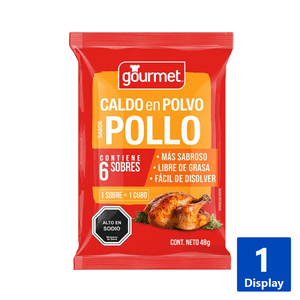 CALDO EN POLVO SABOR POLLO 6 SOBRES 1UN